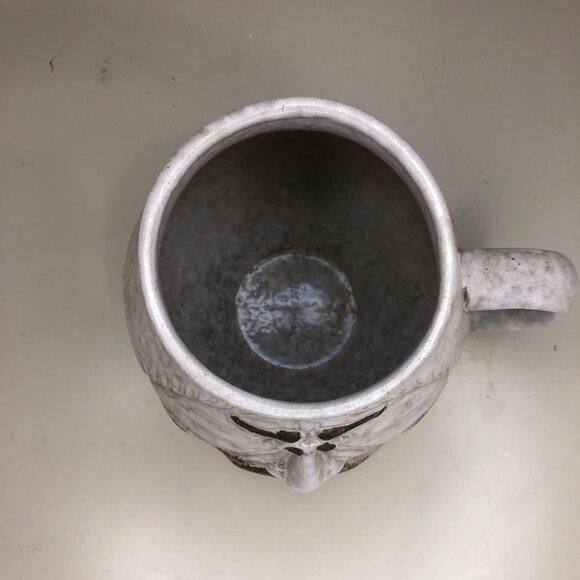 Vintage Studio Art Pottery Large Funny Mustache Face Coffee Mug - Picture 3 of 7